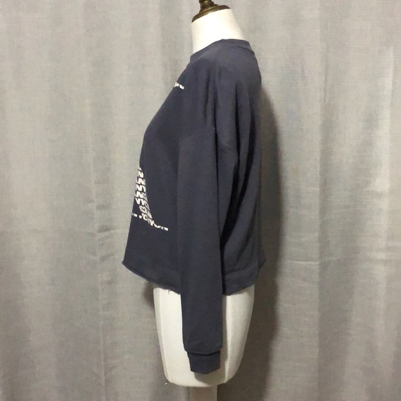 Like New Calvin Klein Sz XS Cropped Sweatshirt-Gray/Blue-Cotton Blend - Picture 6 of 13
